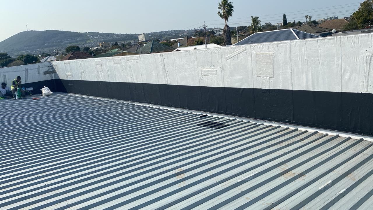 Gutters after waterproofing, finished result