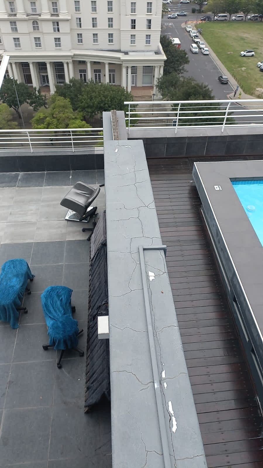 Hotel roof before waterproofing, wider view