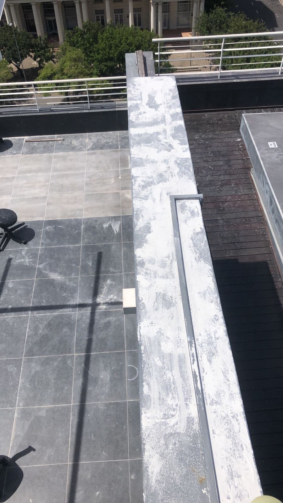 Hotel roof waterproofing work in progress