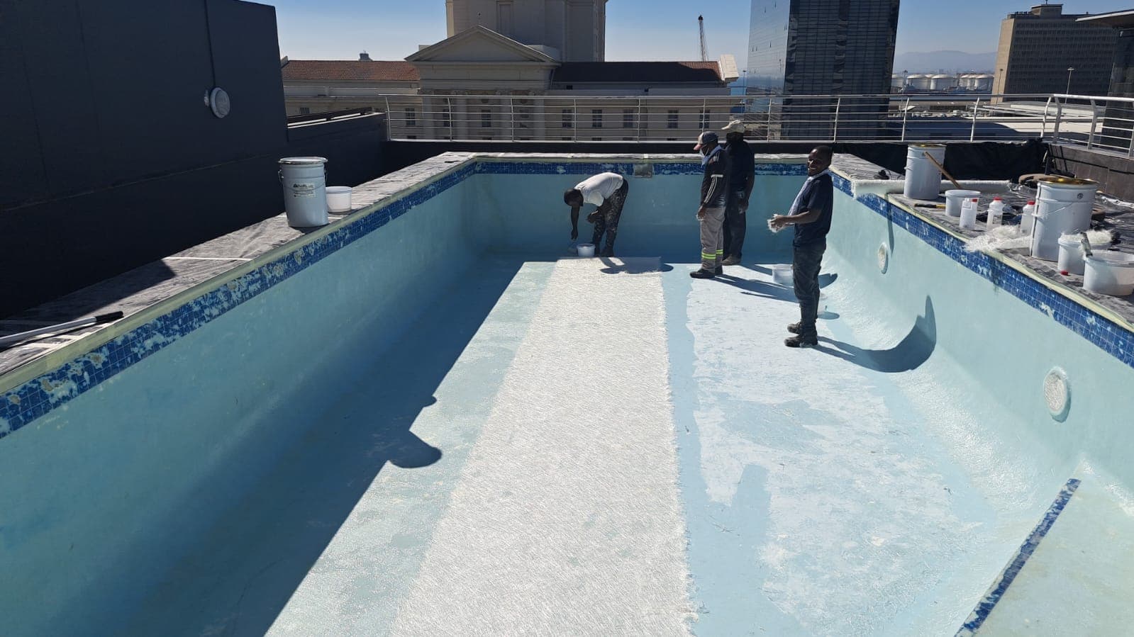Hotel swimming pool refurbishment, alternate angle