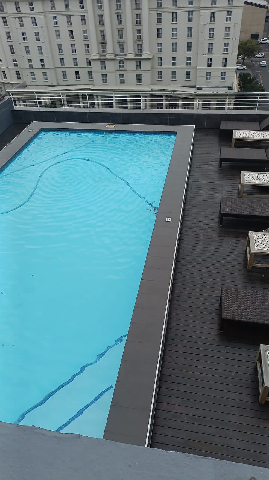 Hotel swimming pool before refurbishment